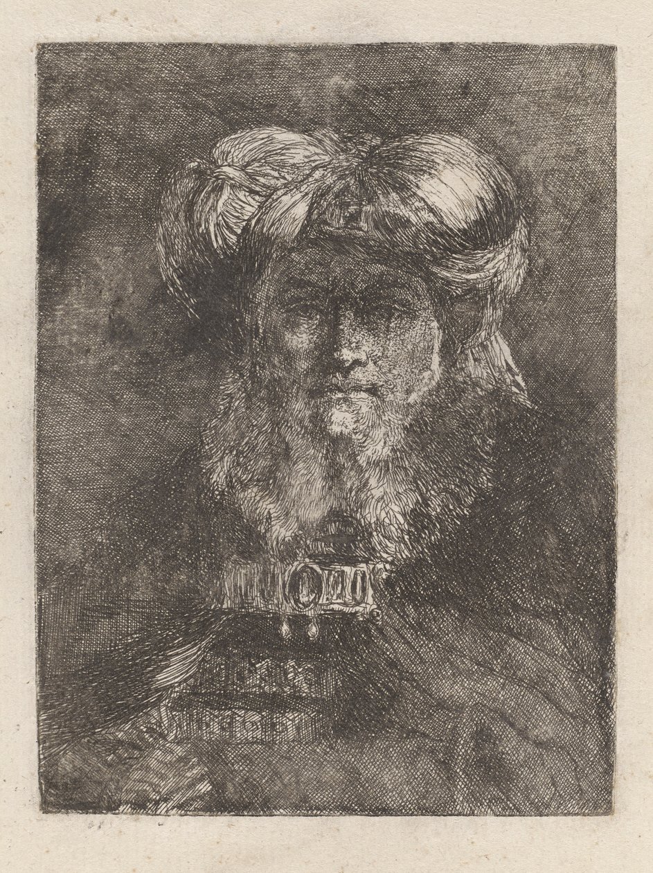 Vanha mies Rembrandtin tapaan, Raccolta di Testestä (Pääkokoelma) tekijältä Giovanni Domenico Tiepolo