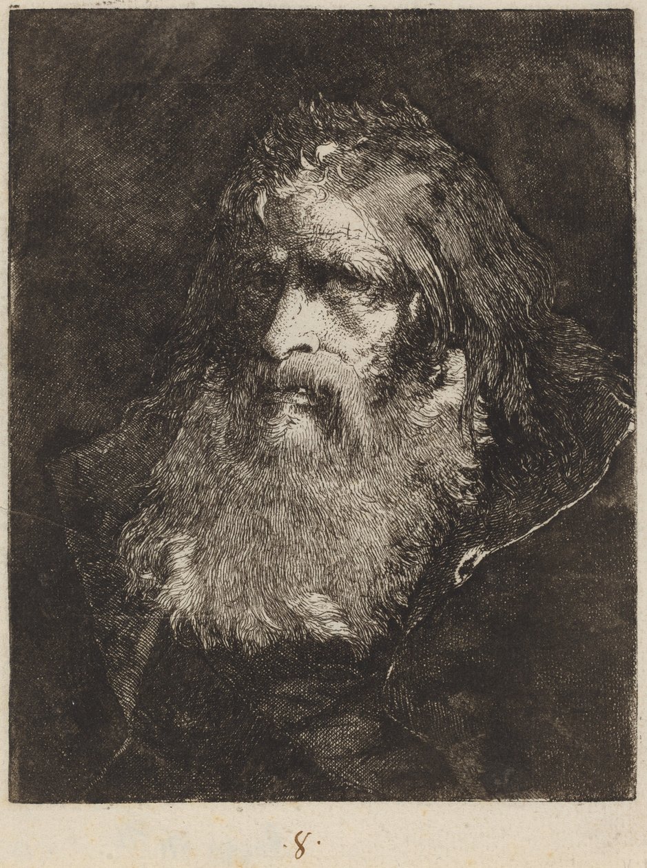 Vanha mies paljain pään tekijältä Giovanni Domenico Tiepolo