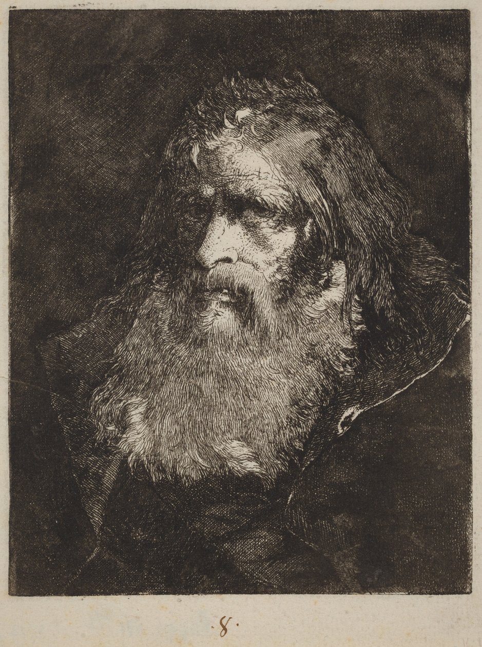 Paljaspäinen vanha mies tekijältä Giovanni Domenico Tiepolo