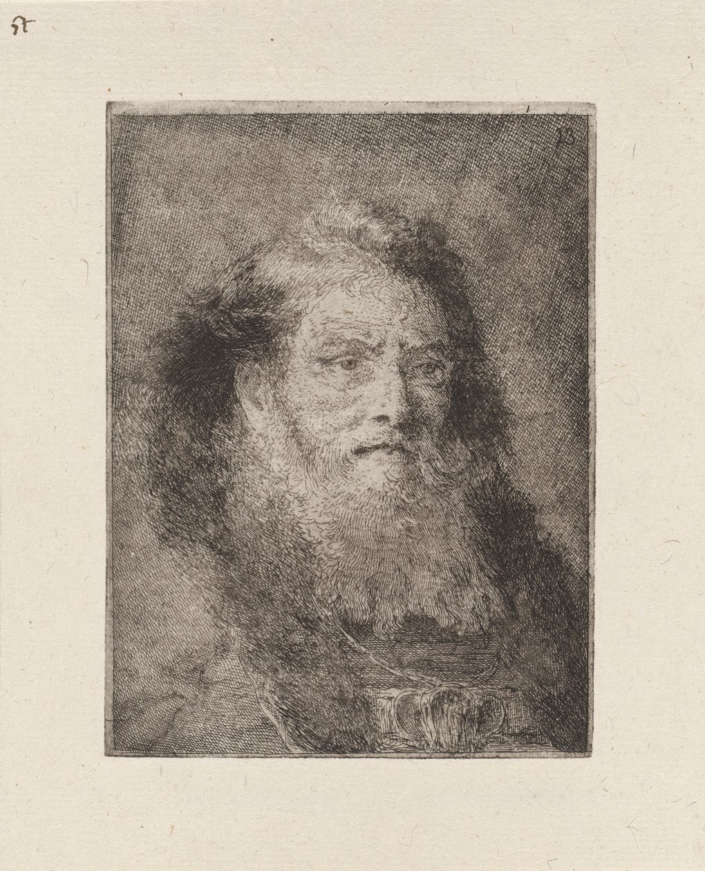 Vanhus paljain pään, Raccolta di Testestä (Pääkokoelma) tekijältä Giovanni Domenico Tiepolo