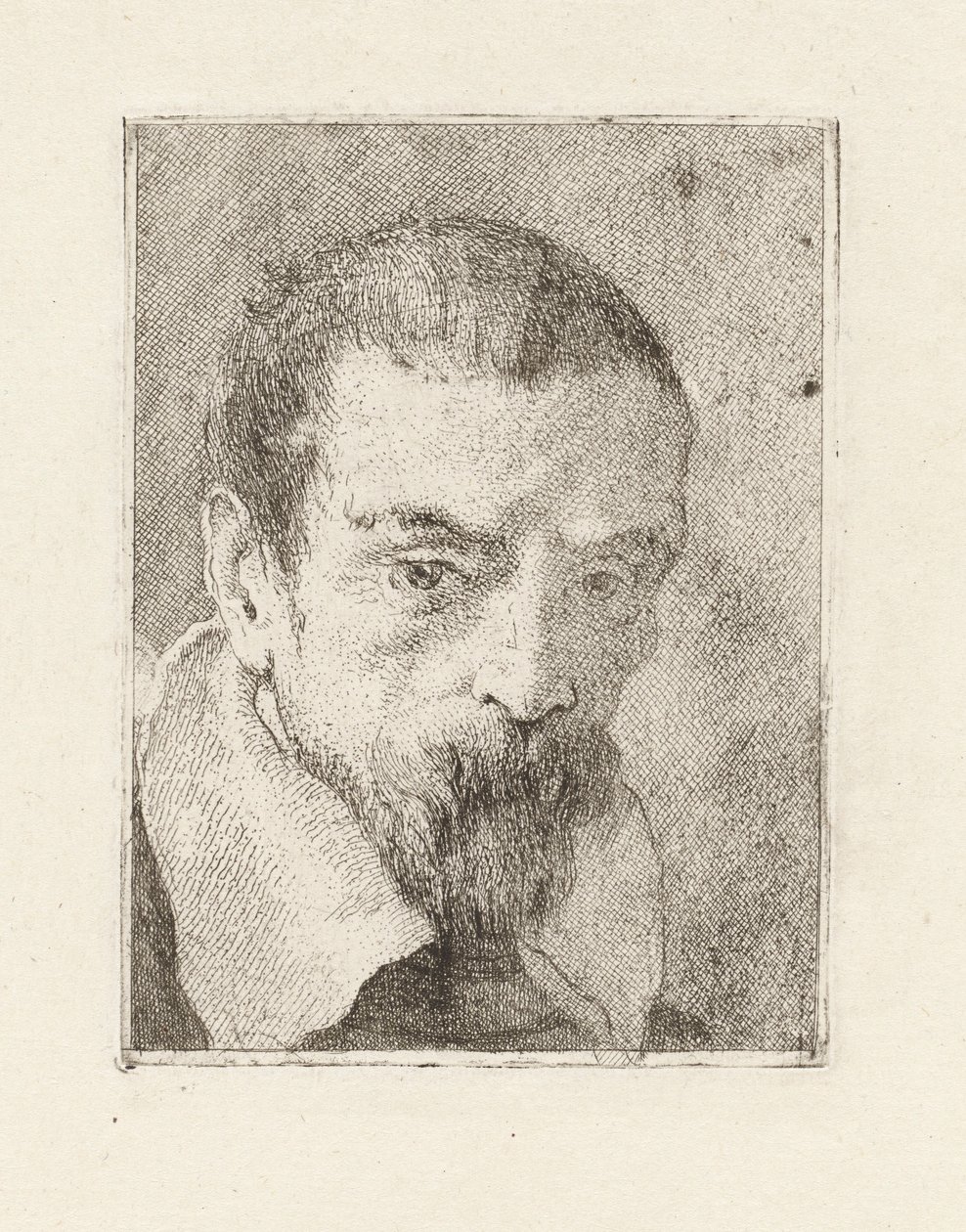 Vanhus partalla ja paljaalla päällä, Raccolta di Testestä (Pääkokoelma) tekijältä Giovanni Domenico Tiepolo