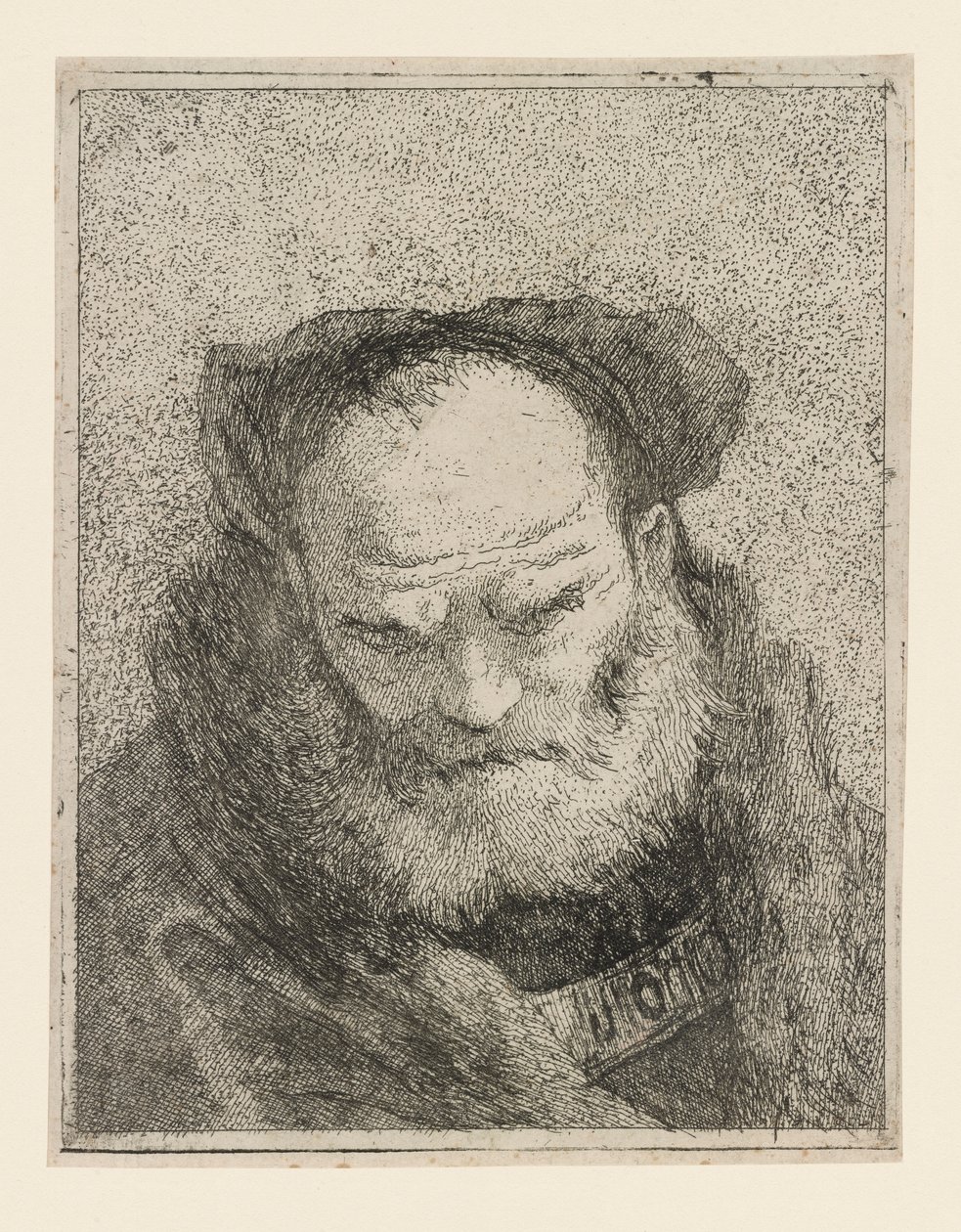 Vanha partainen mies, Raccolta di Testestä (Pääkokoelma) tekijältä Giovanni Domenico Tiepolo