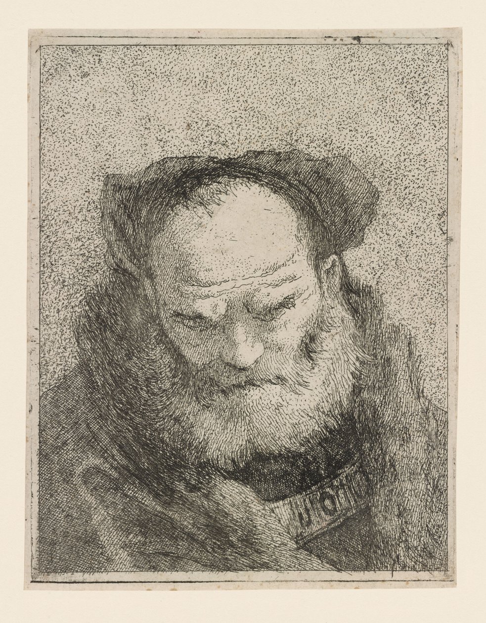 Partainen vanha mies, teoksesta Raccolta di Teste (Päiden kokoelma) tekijältä Giovanni Domenico Tiepolo