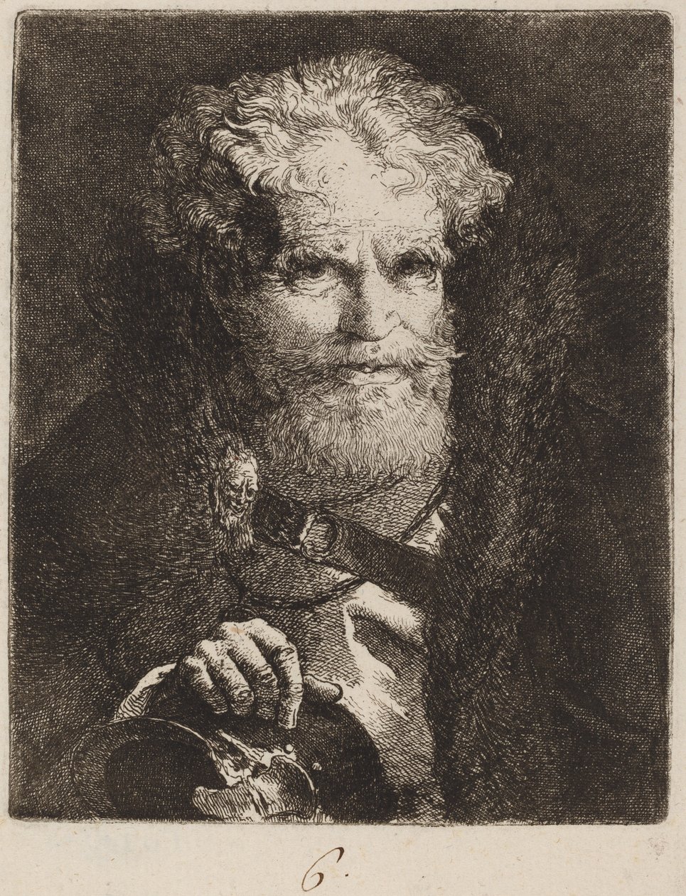 Vanha mies kypärällä tekijältä Giovanni Domenico Tiepolo