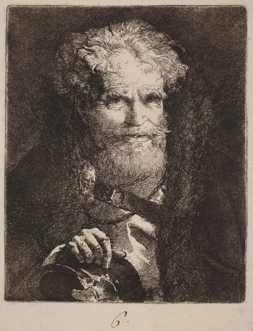 Kypäräpäinen vanha mies tekijältä Giovanni Domenico Tiepolo