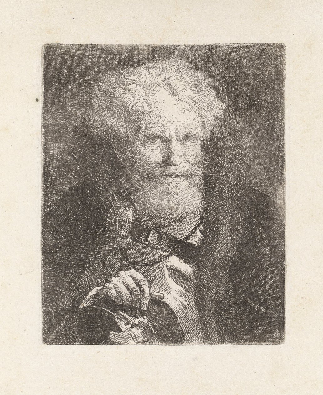 Vanha mies kypärällä, Raccolta di Testestä (Pääkokoelma) tekijältä Giovanni Domenico Tiepolo