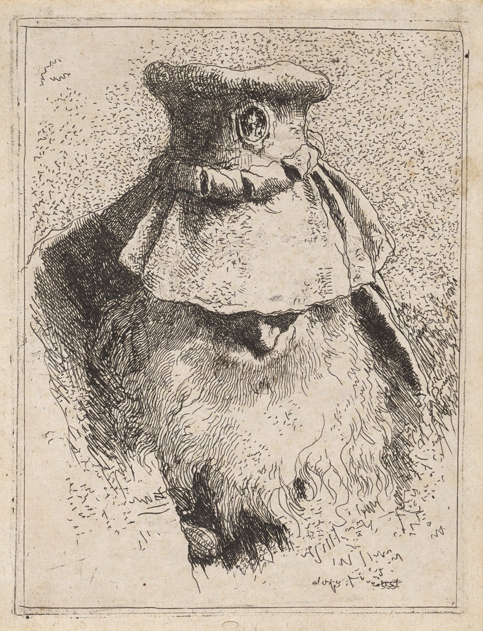 Vanhus suurella hatulla, Raccolta di Testestä (Pääkokoelma) tekijältä Giovanni Domenico Tiepolo