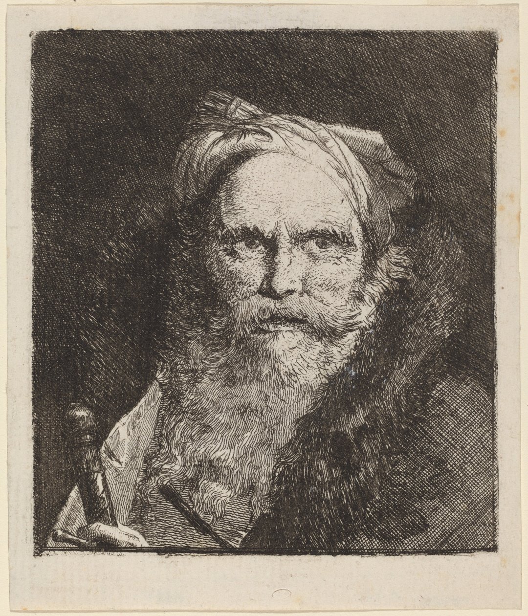 Vanha mies miekalla tekijältä Giovanni Domenico Tiepolo