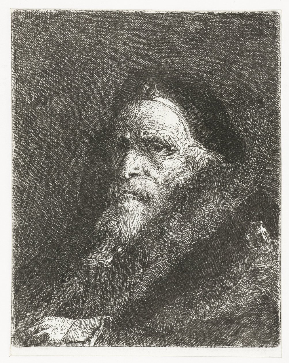 Vanha mies turkissa Pääkokoelma (sarjan nimi) Raccolta di Teste (sarjan nimi) tekijältä Giovanni Domenico Tiepolo