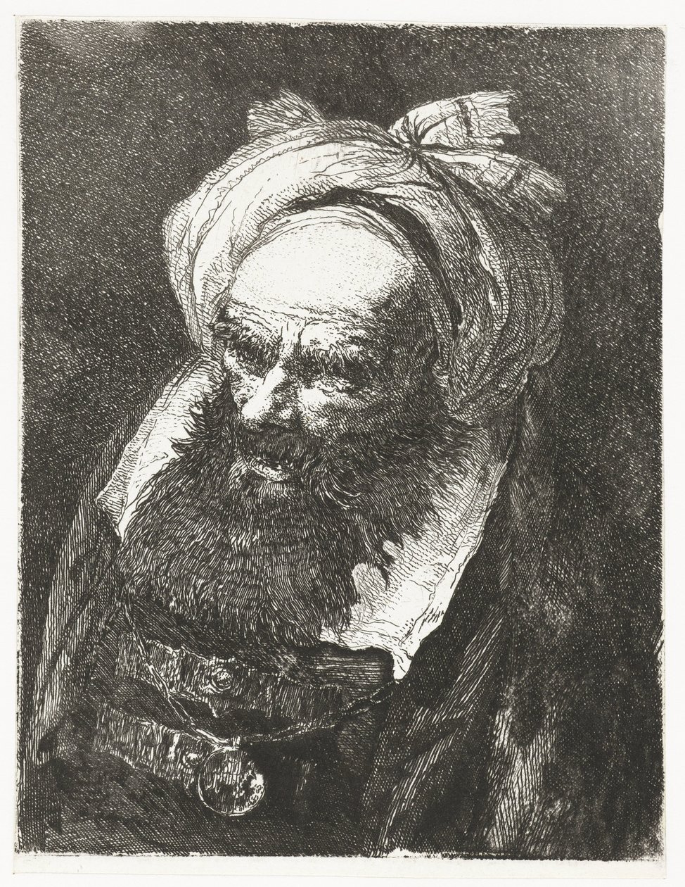 Vanha mies turbaanin kanssa Pääkokoelma (sarjan nimi) Raccolta di Teste (sarjan nimi) tekijältä Giovanni Domenico Tiepolo