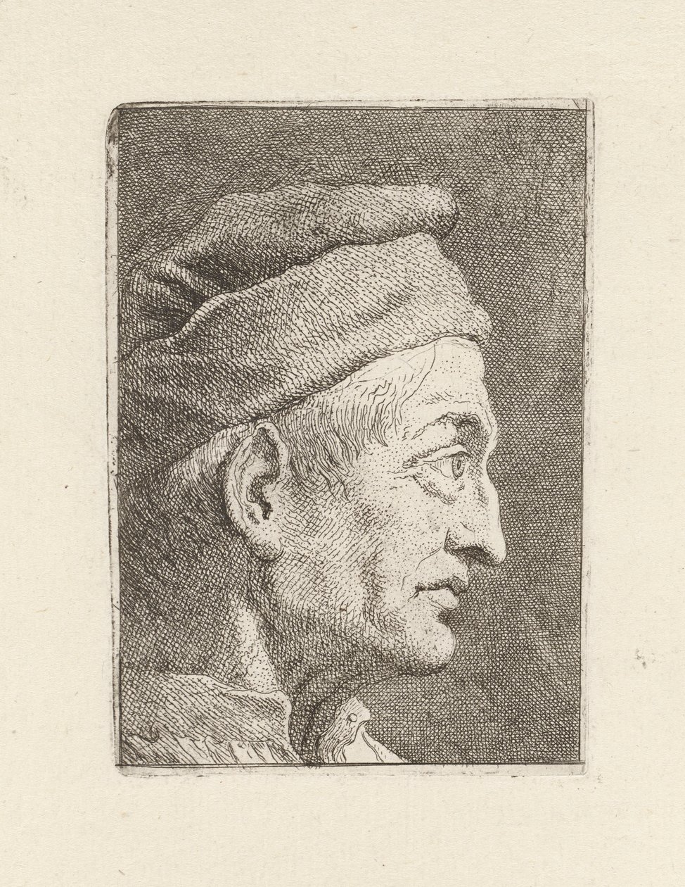 Vanhan miehen profiili, Raccolta di Teste (Pääkokoelma) tekijältä Giovanni Domenico Tiepolo