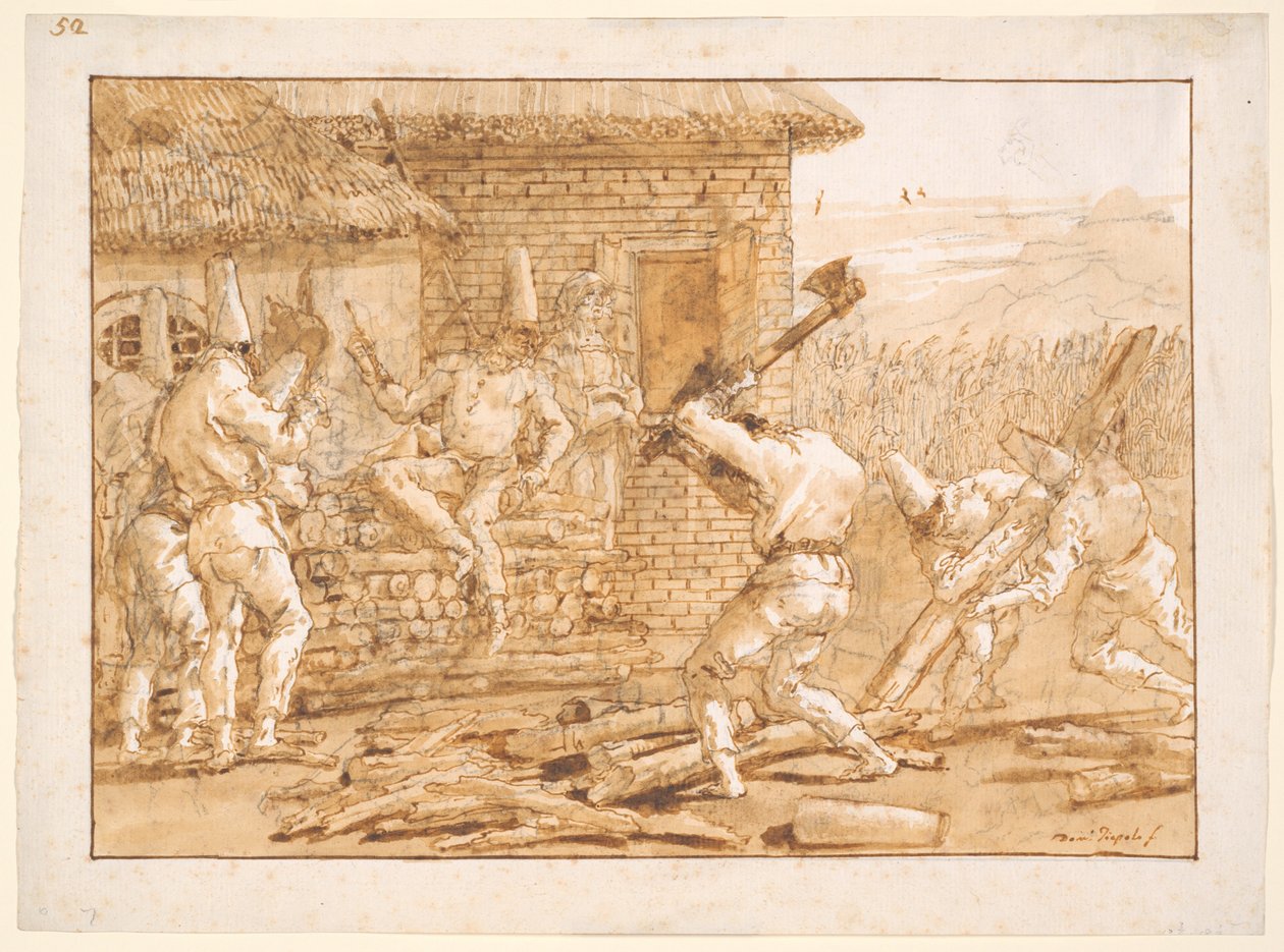 Punchinello-leikkuutukit tekijältä Giovanni Domenico Tiepolo