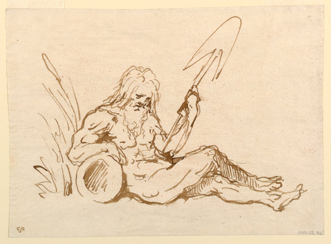 Luonnos joen jumalasta tekijältä Giovanni Domenico Tiepolo
