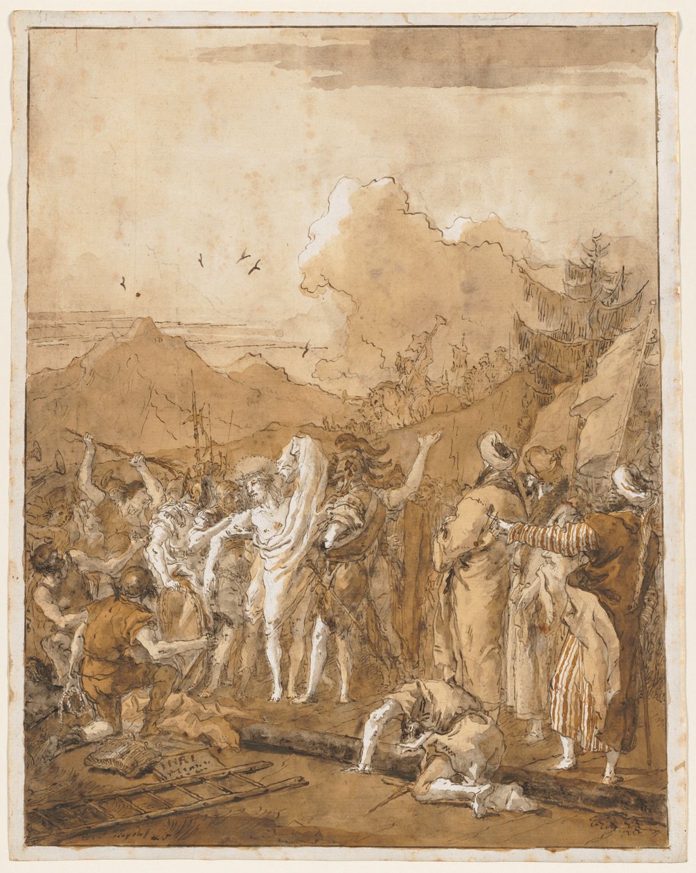 Kristuksen riisuminen, n. 1785-1790. tekijältä Giovanni Domenico Tiepolo