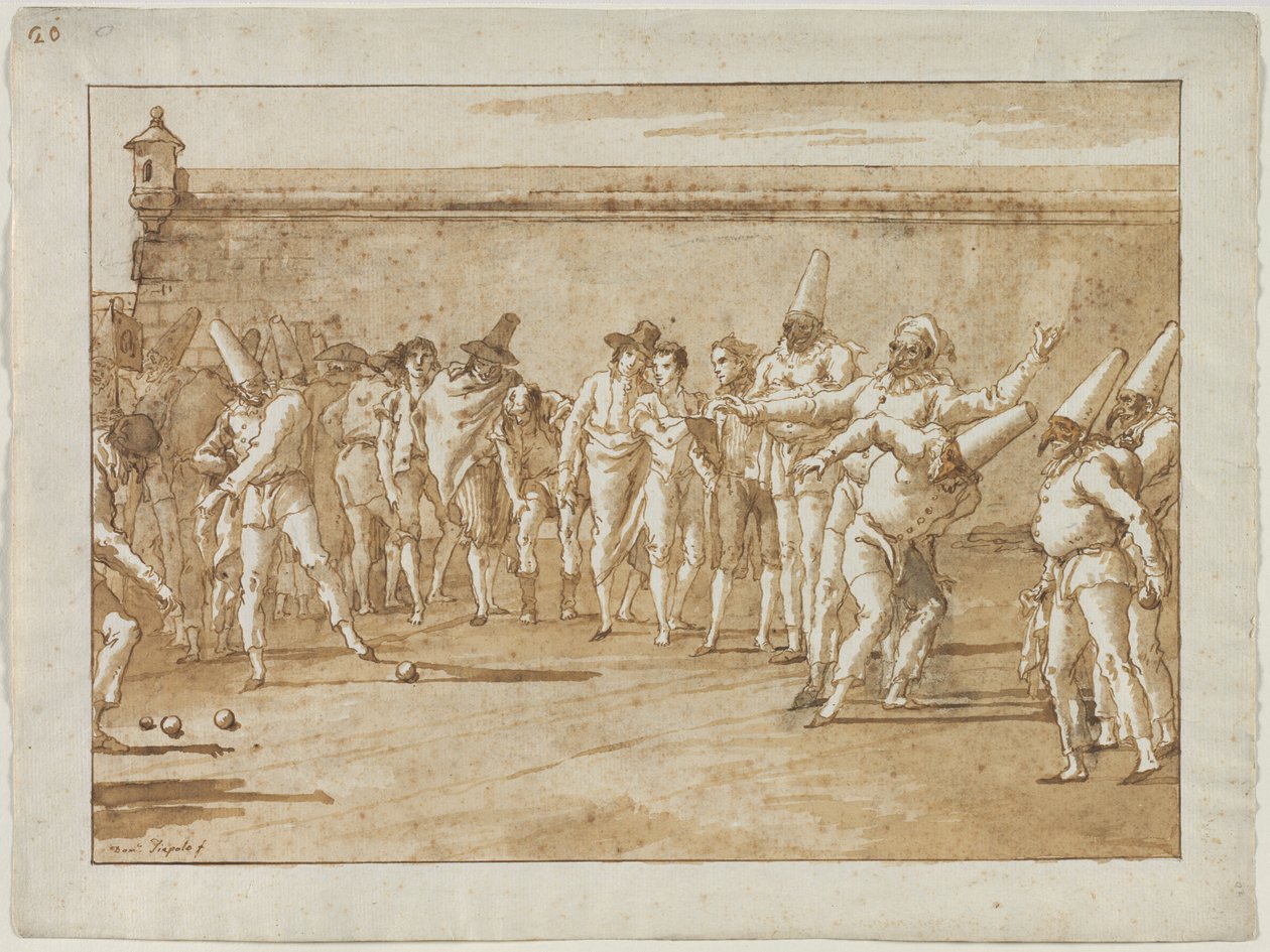 The Game of Bowls, 1790-luku. tekijältä Giovanni Domenico Tiepolo
