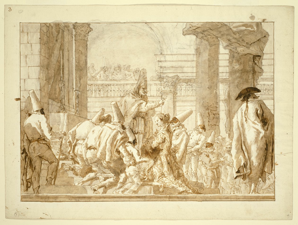 Punchinellon isän avioliitto tekijältä Giovanni Domenico Tiepolo