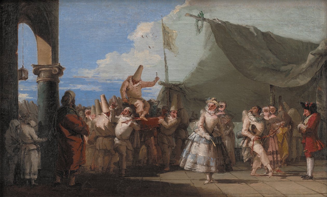 Pulcinellan voitto tekijältä Giovanni Domenico Tiepolo