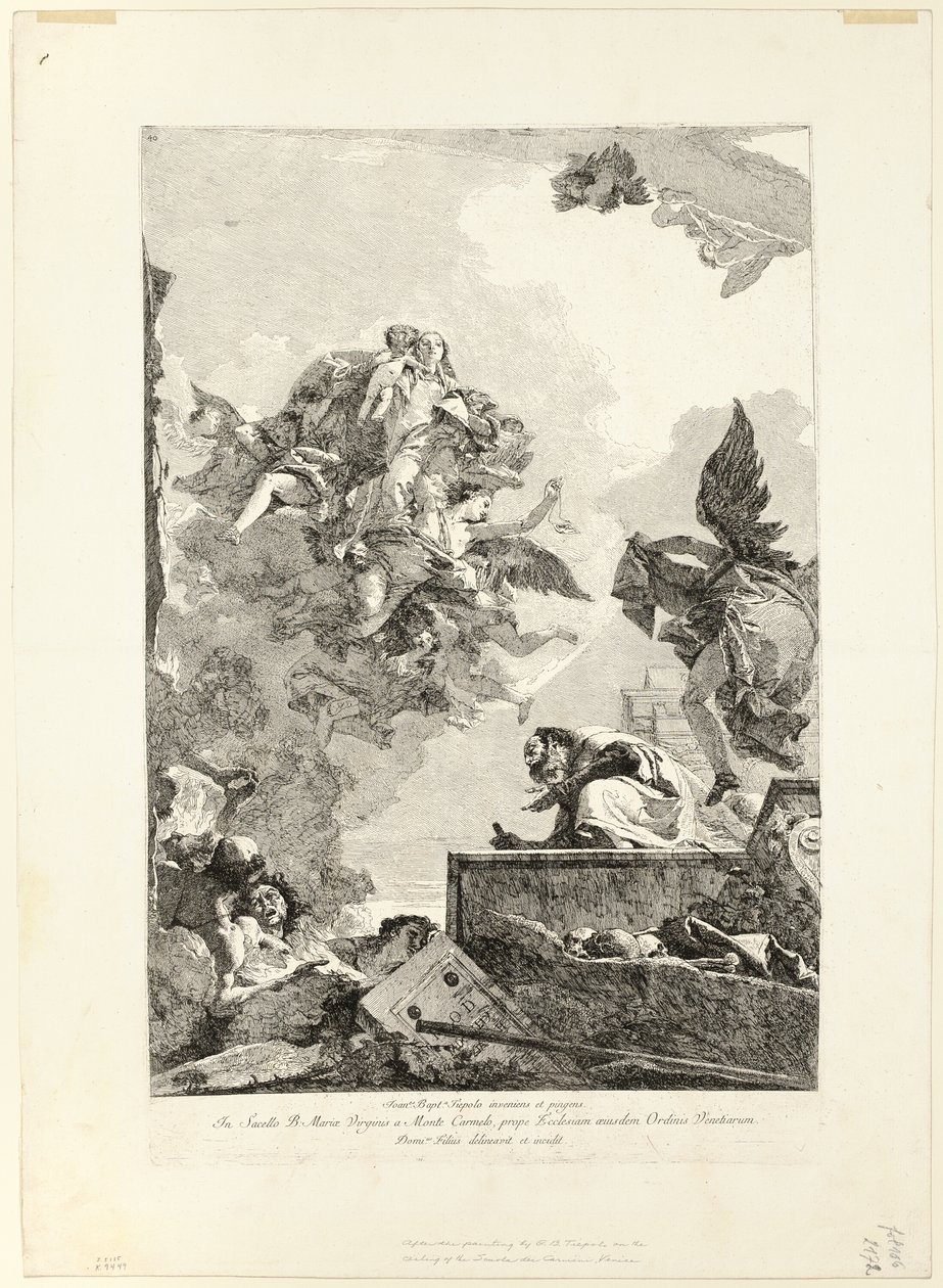 Neitsyt ilmestyy St. Simon Stockille tekijältä Giovanni Domenico Tiepolo