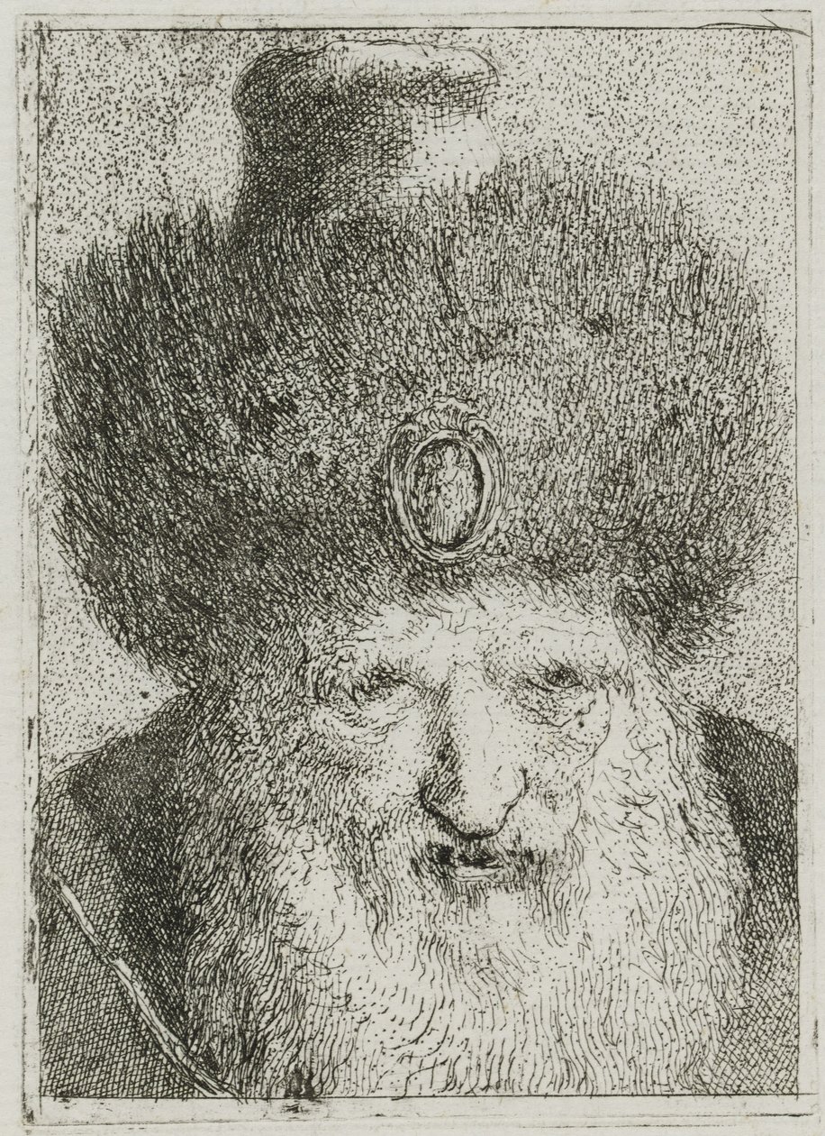 Turkkilainen turkishatussa, teoksesta Raccolta di Teste (Päiden kokoelma) tekijältä Giovanni Domenico Tiepolo