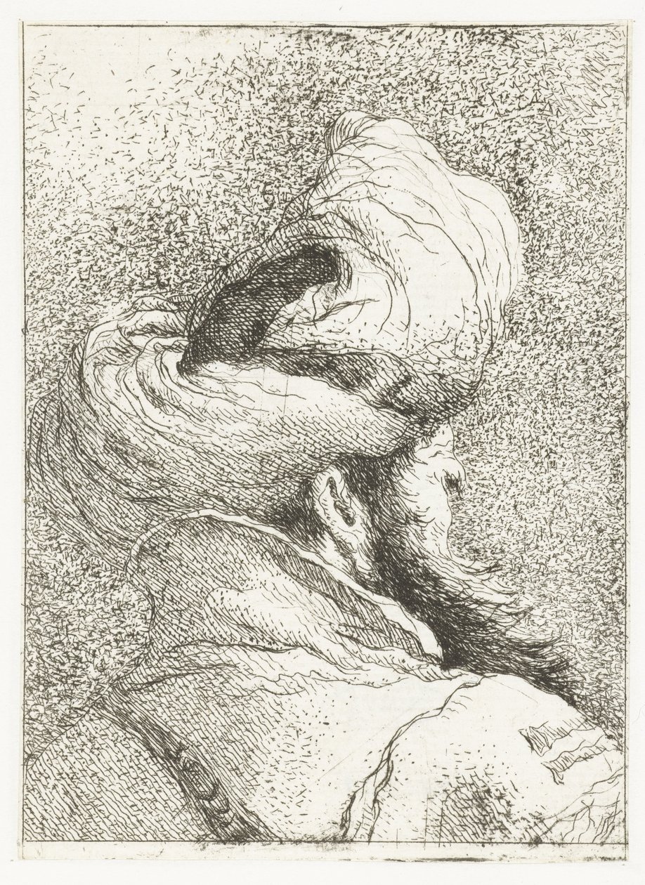 Tulbandia käyttävä turkkilainen mies tekijältä Giovanni Domenico Tiepolo