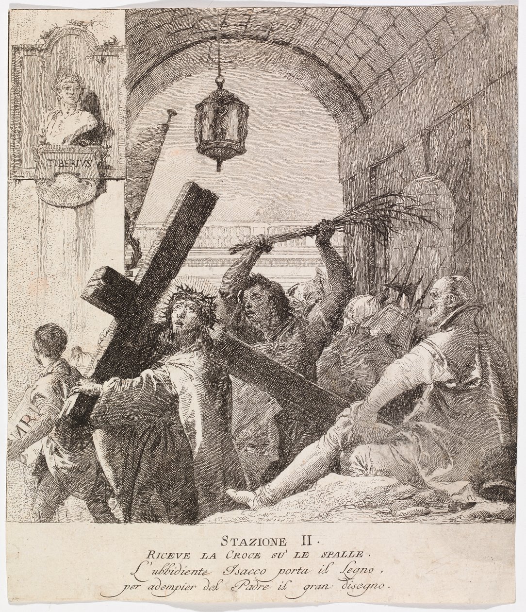 Via crucis - Asema II. Jeesus ottaa ristinsä tekijältä Giovanni Domenico Tiepolo