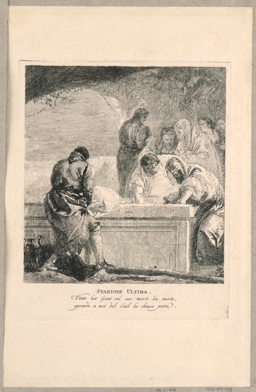 Via crucis - Station XIV, The Tombment tekijältä Giovanni Domenico Tiepolo