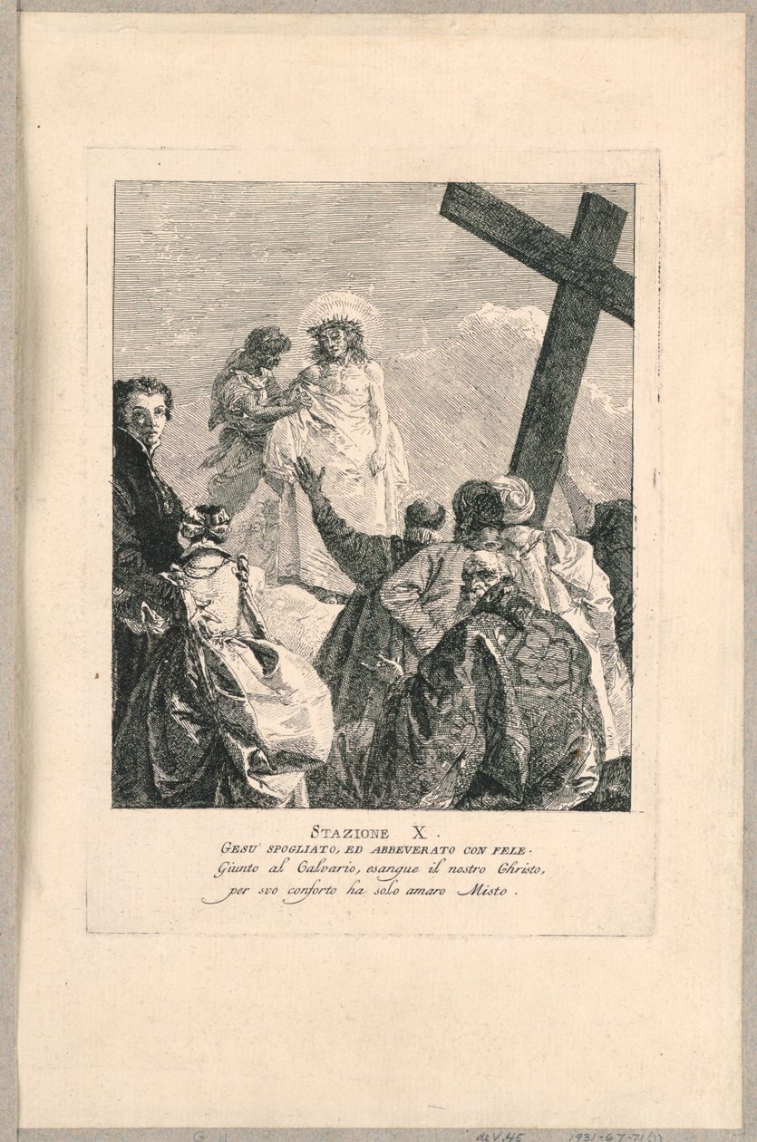 Ristintie - asema X, Jeesus ryöstetty tekijältä Giovanni Domenico Tiepolo