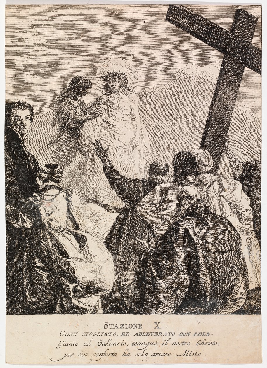 Via crucis - Asema X. Jeesukselta riisutaan vaatteet. tekijältä Giovanni Domenico Tiepolo