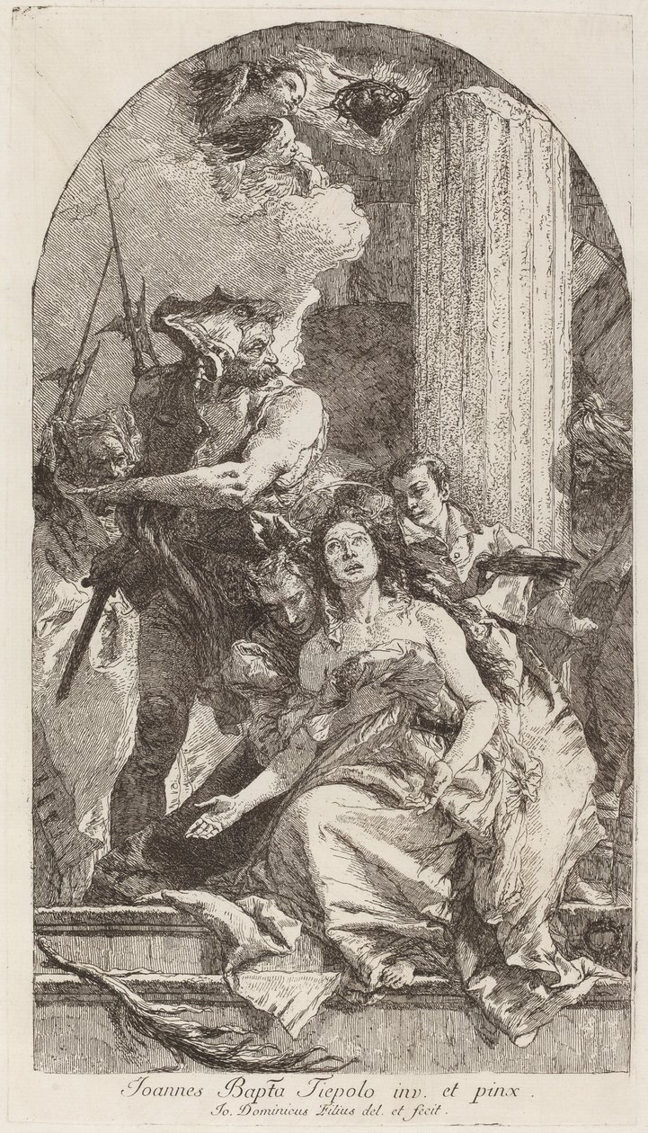 Pyhän Agathan marttyyrikuolema tekijältä Giovanni Domenico Tiepolo after Giovanni Battista Tiepolo
