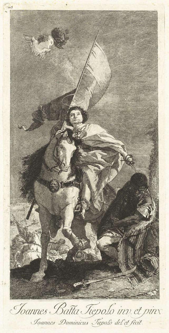 Pyhä Jaakob Compostelalainen tekijältä Giovanni Domenico Tiepolo after Giovanni Battista Tiepolo