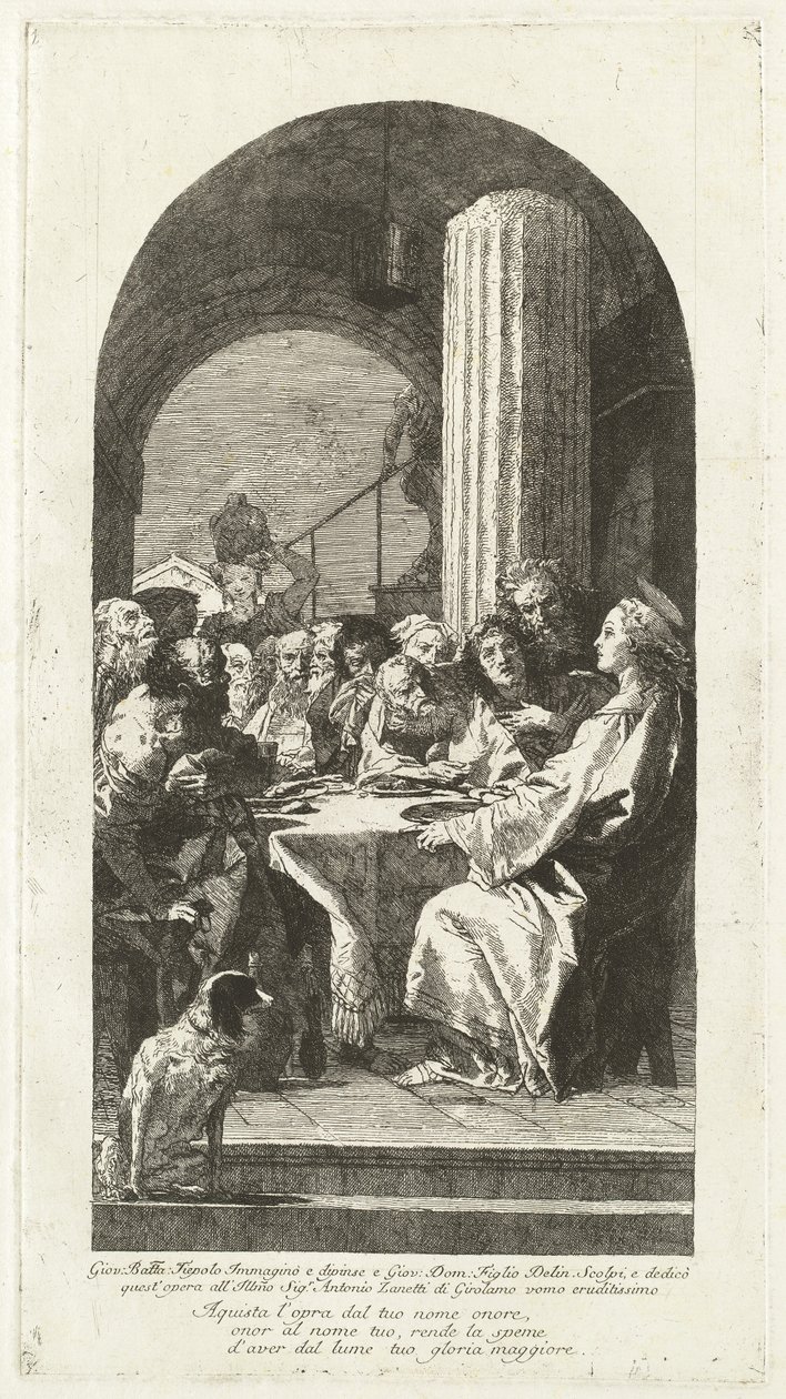 Viimeinen ehtoollinen tekijältä Giovanni Domenico Tiepolo after Giovanni Battista Tiepolo