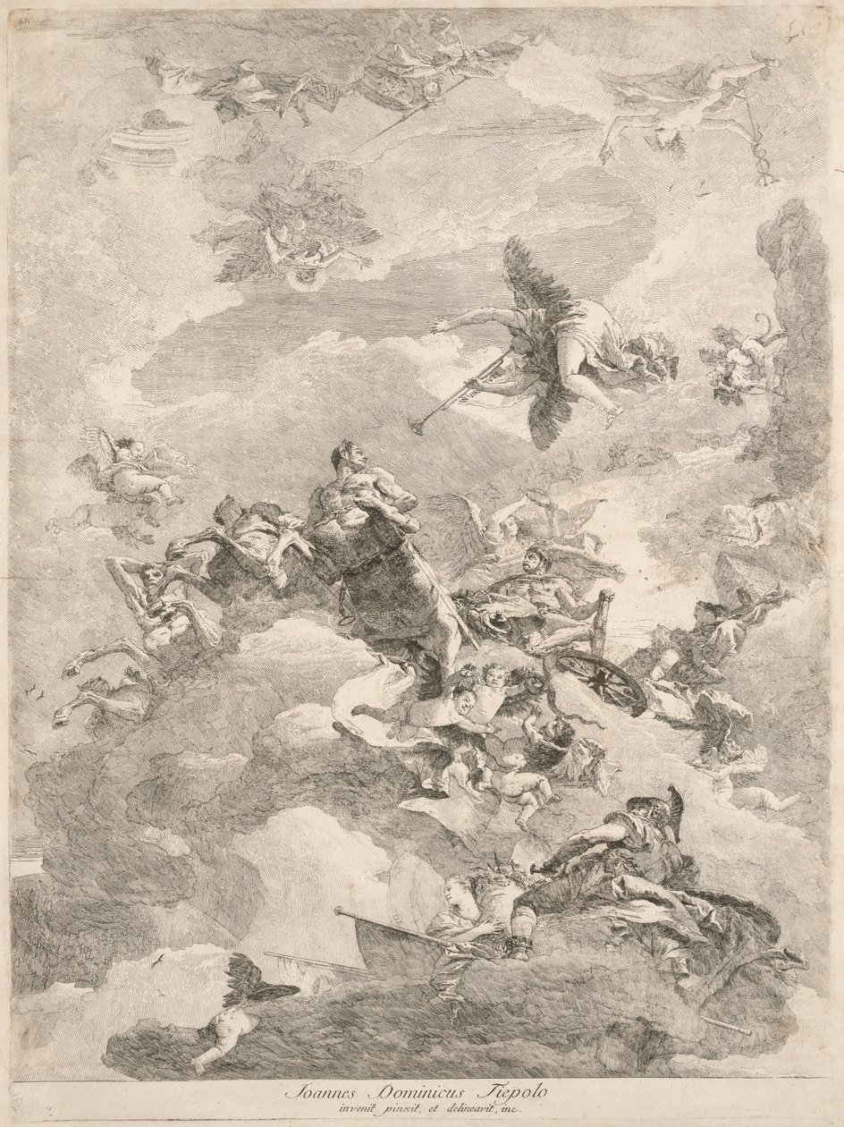 Herkuleen voitto tekijältä Giovanni Domenico Tiepolo after Giovanni Battista Tiepolo