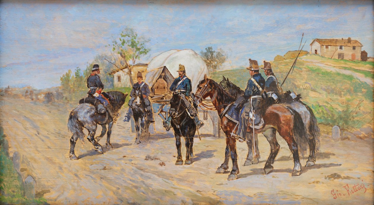 Ratsuväki levossa tekijältä Giovanni Fattori