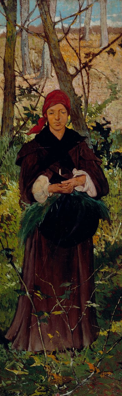 Etruskin nainen, noin 1865 (öljy kartongille). tekijältä Giovanni Fattori