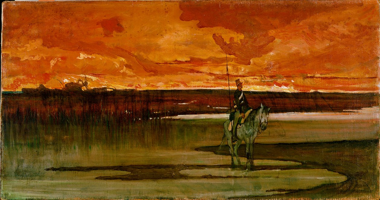 Vartija joella Vartija joella. Giovanni Fattorin (1825-1908) maalaus 1885-1890 su. 27x57 cm Firenze, Galleria d