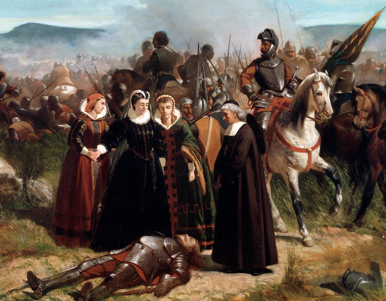 Mary Queen of Scots, Langsiden taistelussa, taisteli 13. toukokuuta 1568. yksityiskohta - Maalaus tekijältä Giovanni Fattori