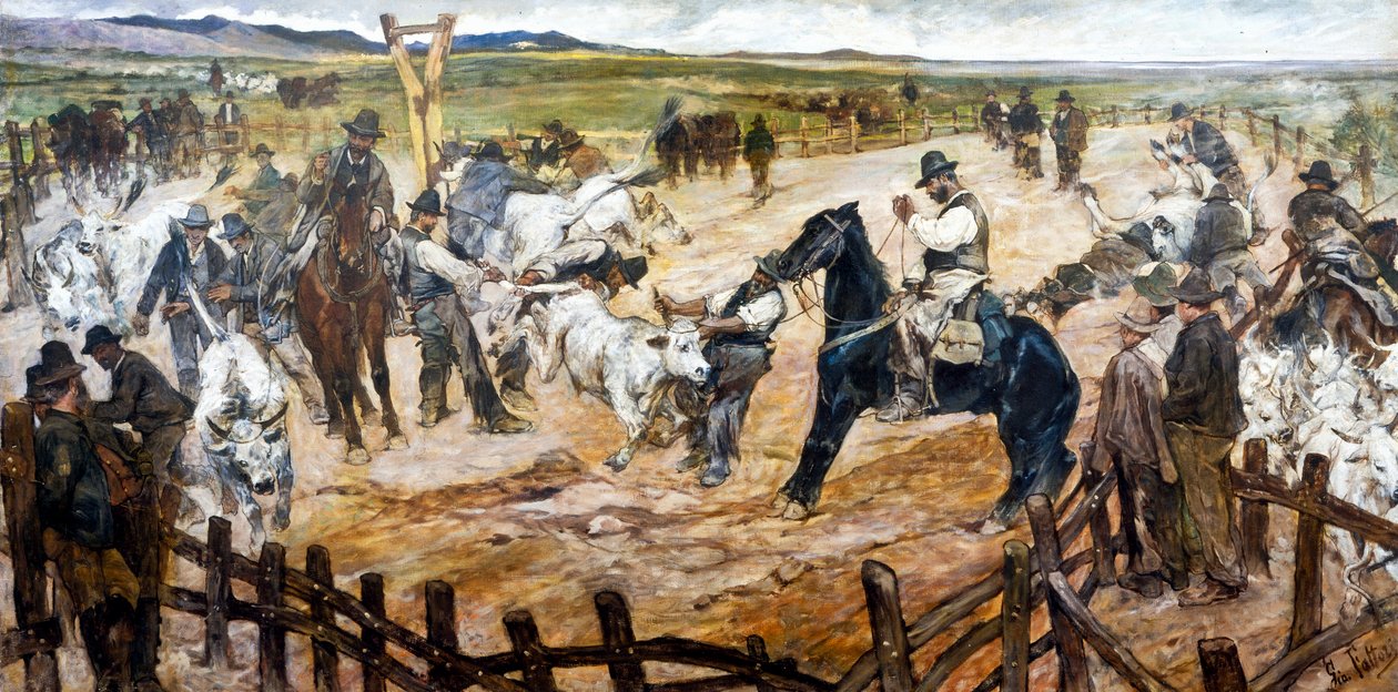 Mena Maremmassa, noin 1890-91 (öljy kankaalle). tekijältä Giovanni Fattori