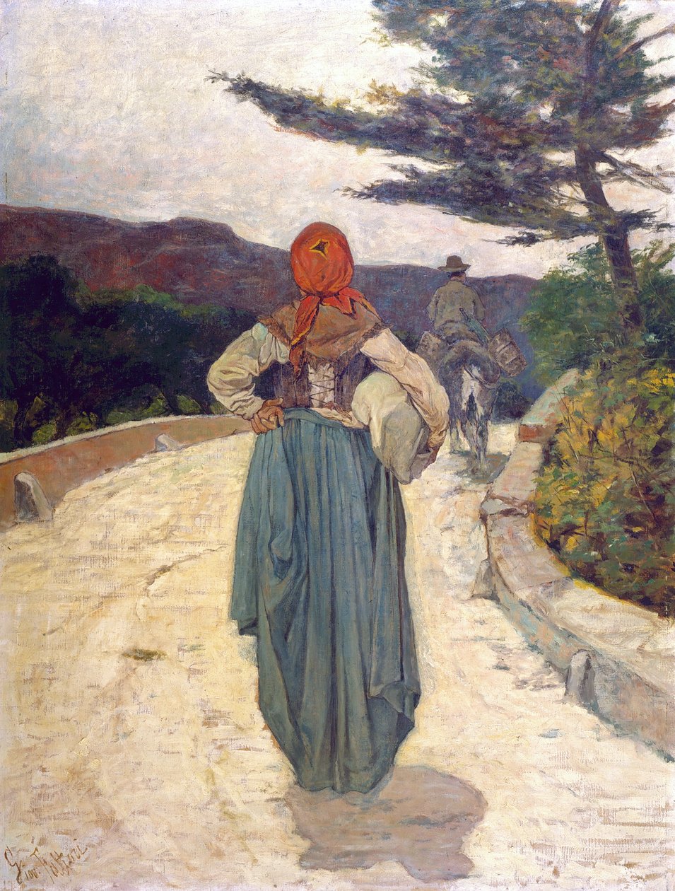 Valkoinen tie, noin 1887 (öljy kankaalle) tekijältä Giovanni Fattori