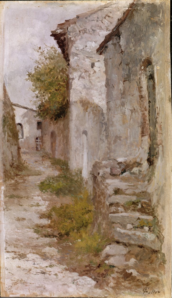 Kylätie (öljy kankaalle tekijältä Giovanni Fattori