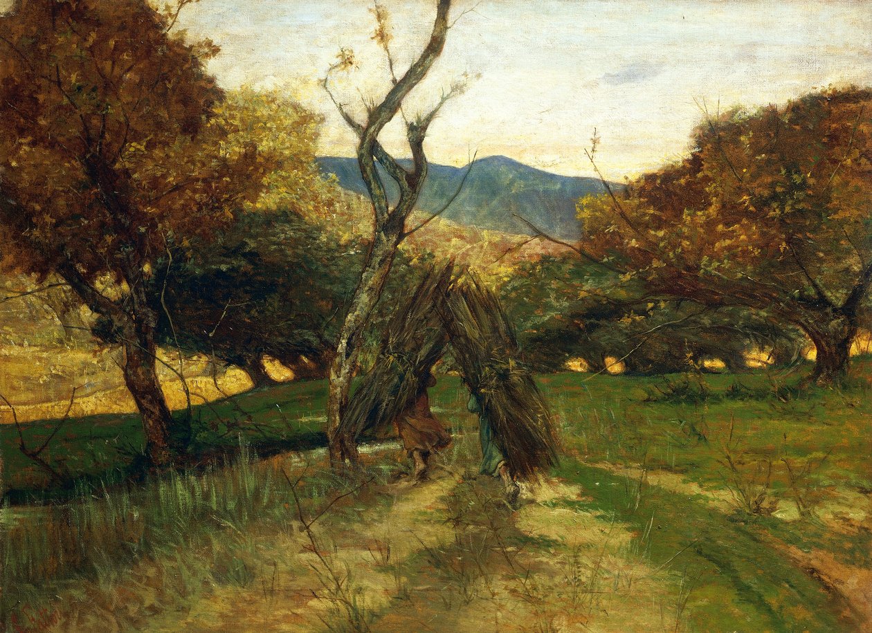 Puupaalu, noin 1874, kirjoittanut Giovanni Fattori (1825-1908), öljy kankaalle tekijältä Giovanni Fattori
