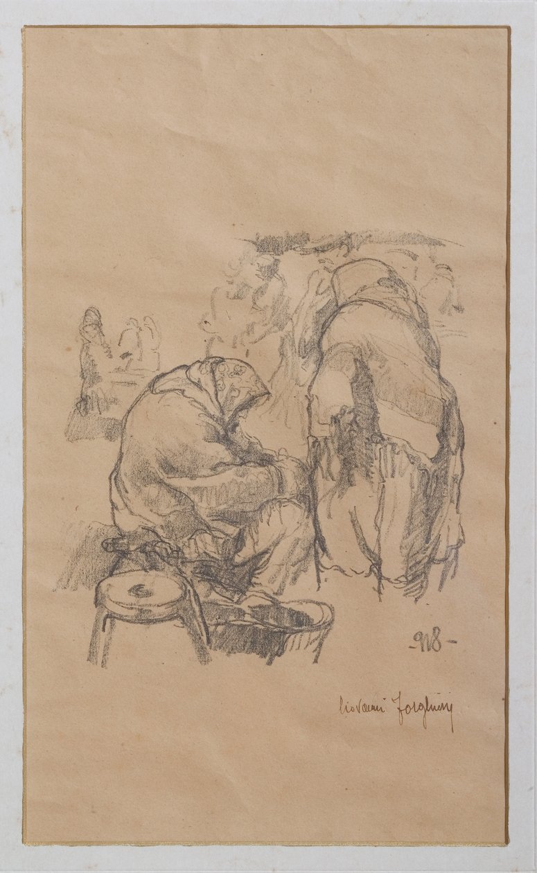 Naiset torilla 1918 (litho) tekijältä Giovanni Forghieri