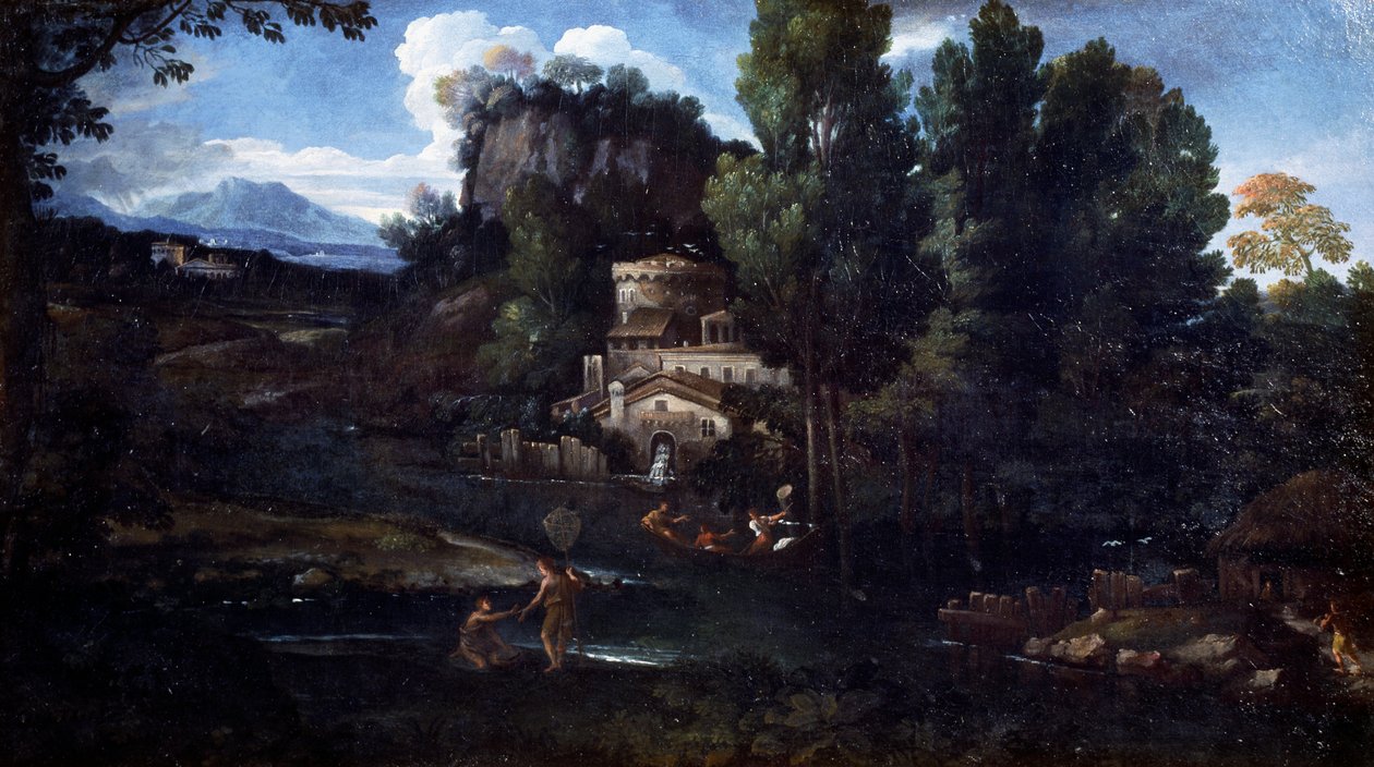 Village (öljy kankaalle) tekijältä Giovanni Francesco Grimaldi