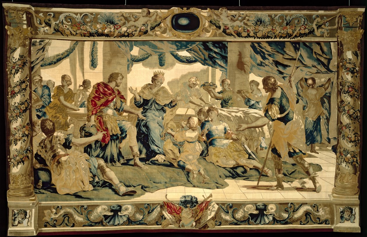 Aeneaksen pojaksi naamioitunut Amor antaa Didolle lahjoja. tekijältä Giovanni Francesco (1610 62) Romanelli