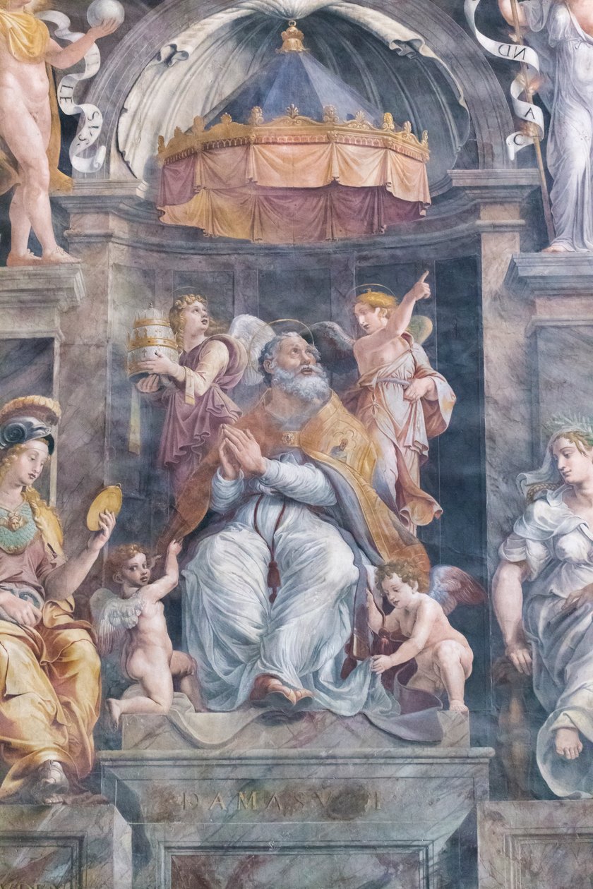 Paavi Damasus I, Konstantinuksen huone (fresko) tekijältä Giovanni Francesco (c.1488 1528) Penni
