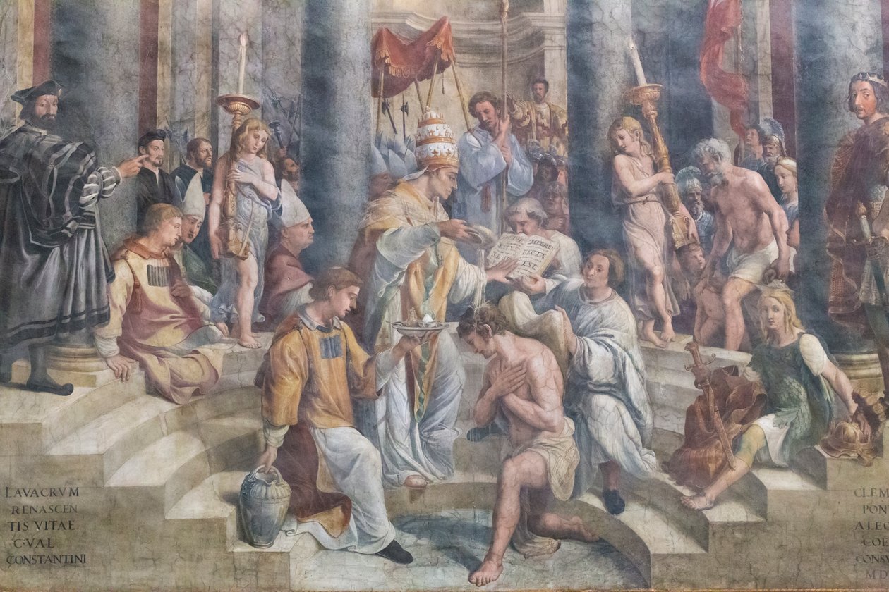 Konstantinuksen kaste, yksityiskohta, Konstantinuksen huone tekijältä Giovanni Francesco (c.1488 1528) Penni