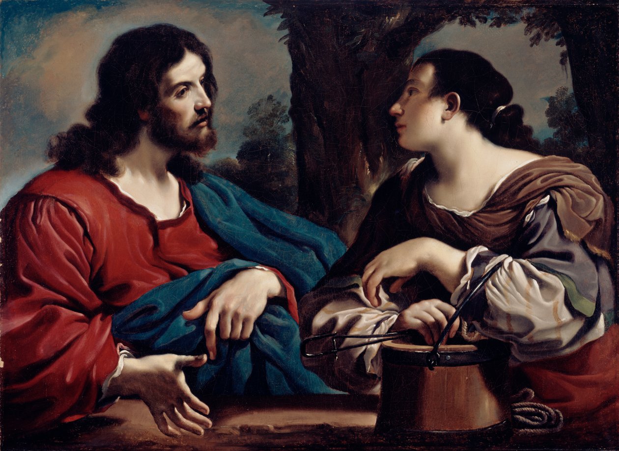 Kristus ja Samarialainen nainen, noin 1620 tekijältä Giovanni Francesco Barbieri