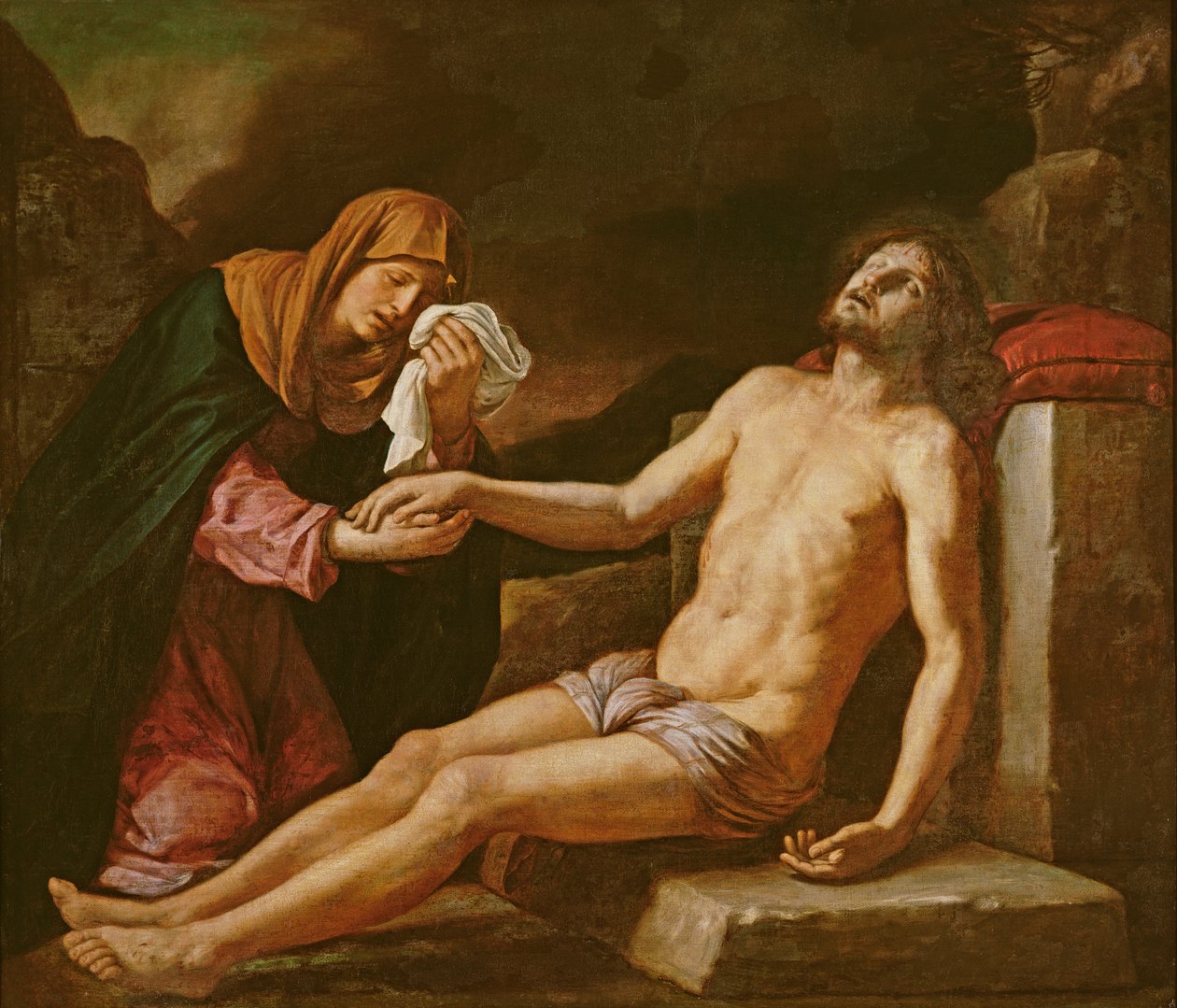Neitsyt suree Jeesusta tekijältä Giovanni Francesco Barbieri