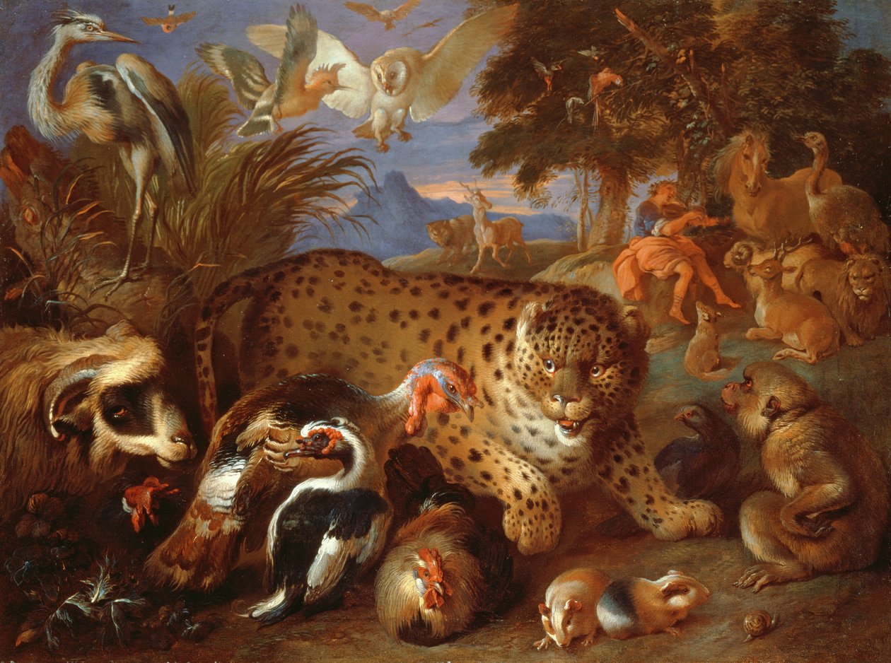 Orpheus hurmaamassa eläimiä tekijältä Giovanni Francesco Castiglione