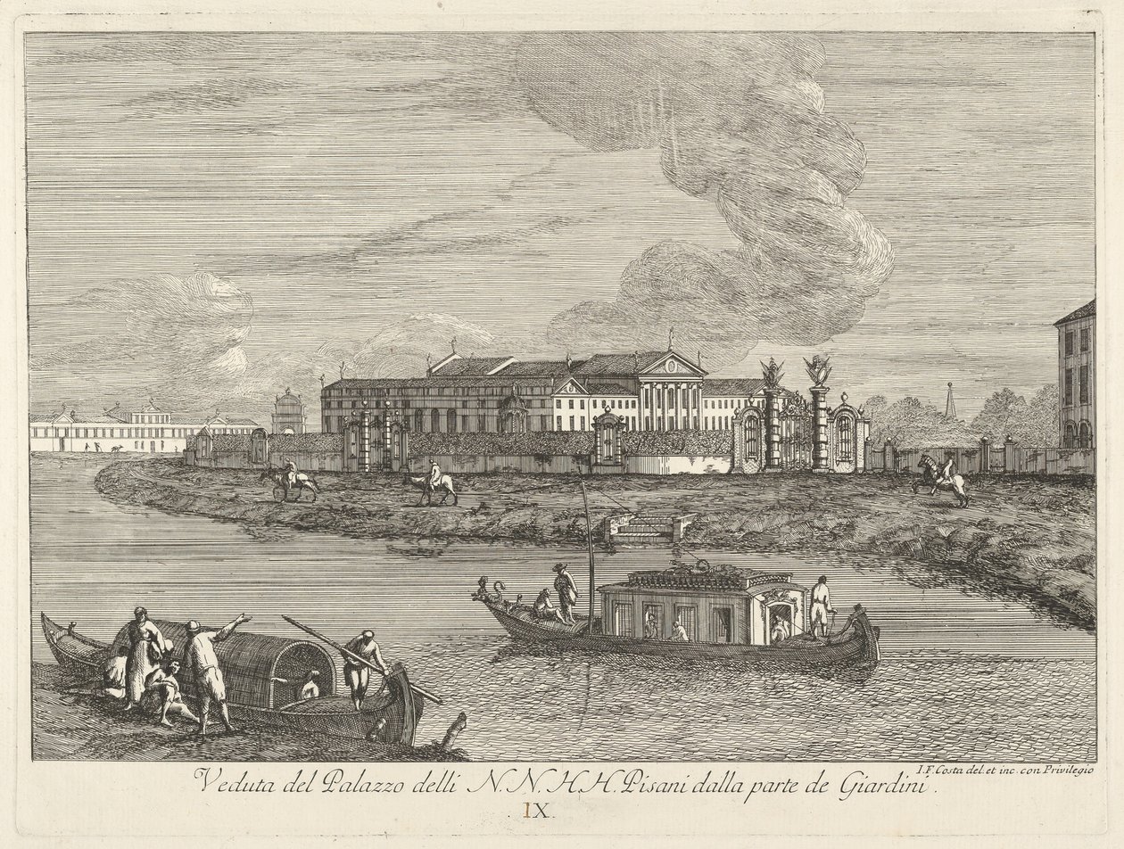 Näkymä Villa Pisanille, 1730-72. tekijältä Giovanni Francesco Costa