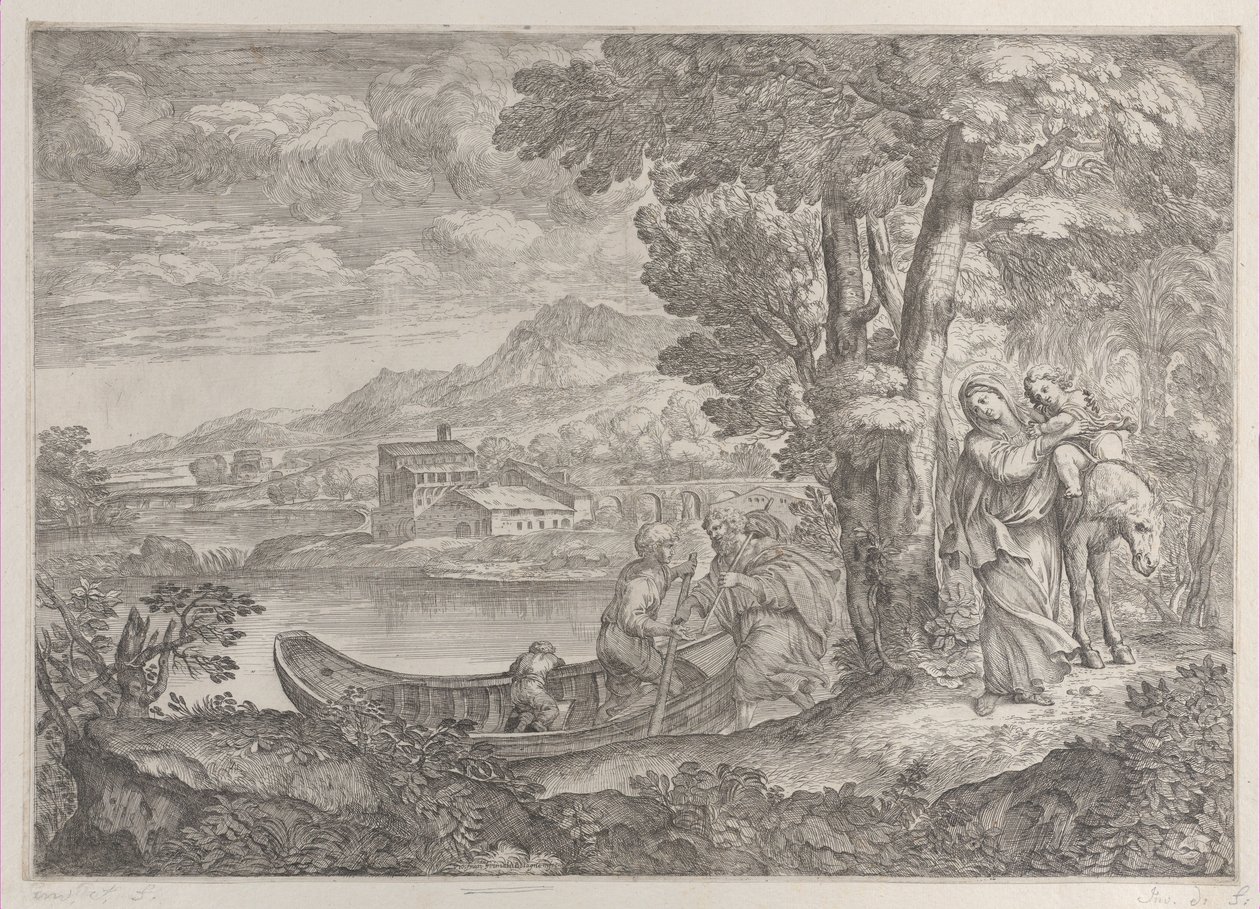 Maisema lennosta Egyptiin, 1626-80. tekijältä Giovanni Francesco Grimaldi